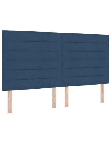 Letto con contenitore LED e materasso Blu 180 x 200 cm Tessuto