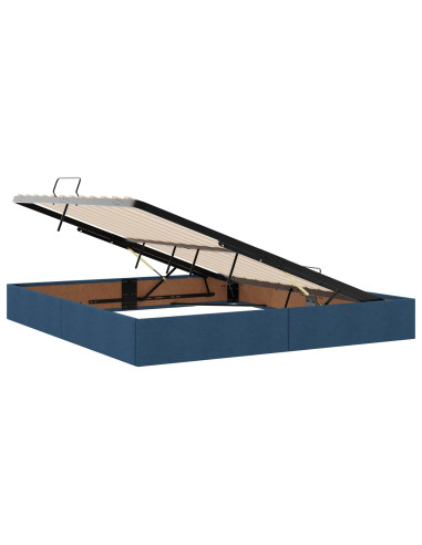 Letto con contenitore LED e materasso Blu 180 x 200 cm Tessuto