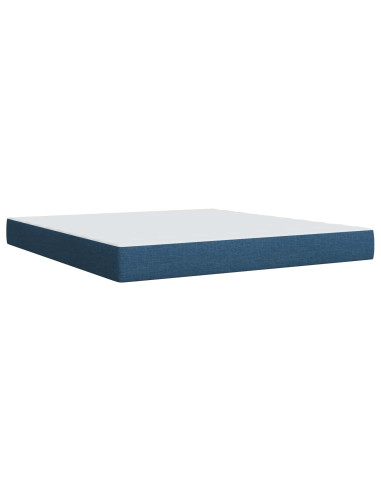 Letto con contenitore LED e materasso Blu 180 x 200 cm Tessuto