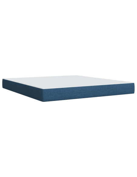 Letto con contenitore LED e materasso Blu 180 x 200 cm Tessuto