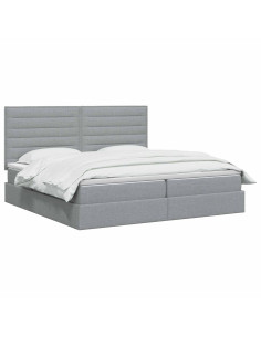Letto con contenitore LED e materasso Grigio Chiaro 2