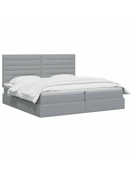 Letto con contenitore LED e materasso Grigio Chiaro