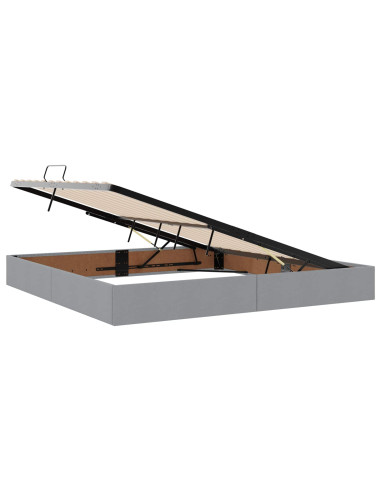 Letto con contenitore LED e materasso Grigio Chiaro