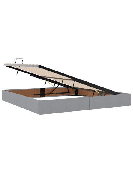Letto con contenitore LED e materasso Grigio Chiaro