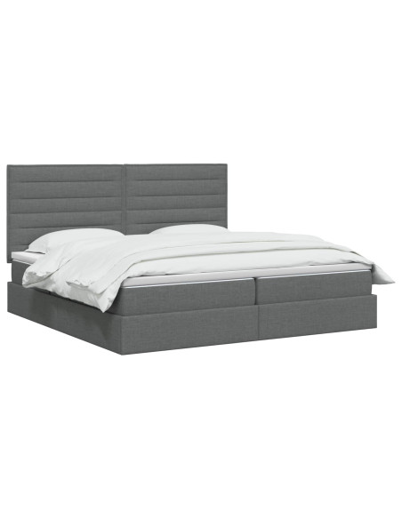 Letto con contenitore LED e materasso Grigio Scuro 200 x 200 cm