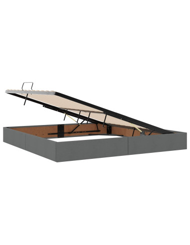 Letto con contenitore LED e materasso Grigio Scuro 200 x 200 cm