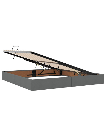 Letto con contenitore LED e materasso Grigio Scuro 200 x 200 cm