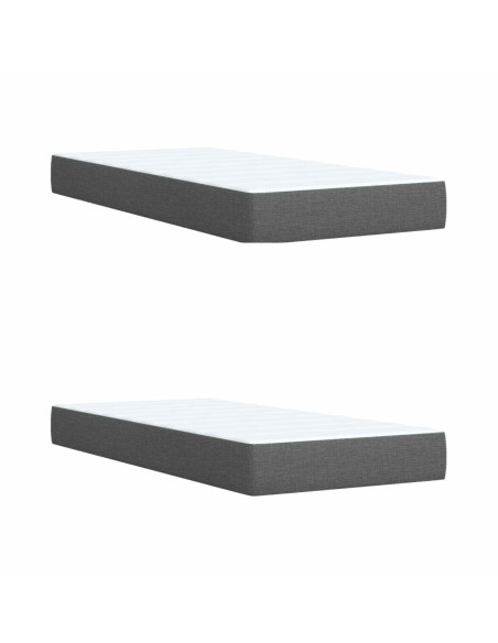 Letto con contenitore LED e materasso Grigio Scuro 200 x 200 cm