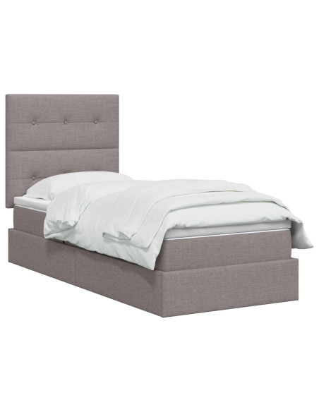 Letto con contenitore LED e materasso Tortora 90 x 190 cm