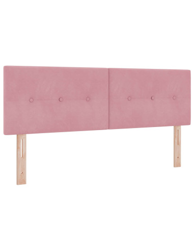 Letto ottomano con materasso con testiera 2 pz Rosa Velluto