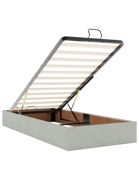 Letto ottomano con materasso 2 pz Grigio Chiaro Velluto
