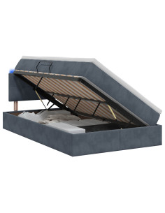 Letto con contenitore LED e materasso Grigio Scuro 120 x 200 cm