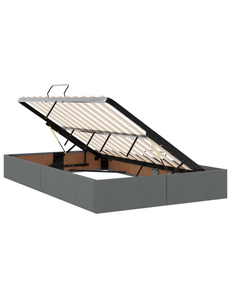 Letto con contenitore LED e materasso Grigio Scuro 120 x 190 cm