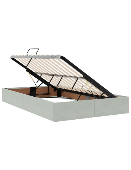Letto con contenitore LED e materasso Grigio Chiaro