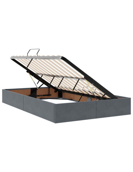 Letto con contenitore LED e materasso Grigio Scuro 120 x 200 cm