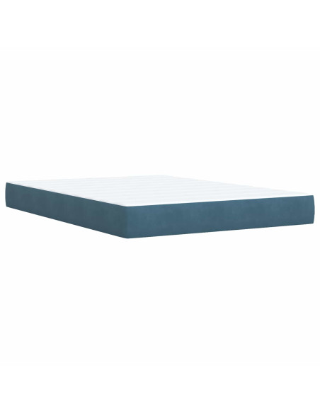 Letto con contenitore LED e materasso Blu Scuro 140 x 200 cm