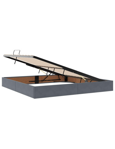 Letto con contenitore LED e materasso Grigio Scuro 200 x 200 cm