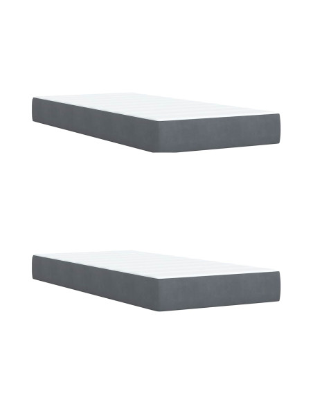 Letto con contenitore LED e materasso Grigio Scuro 200 x 200 cm