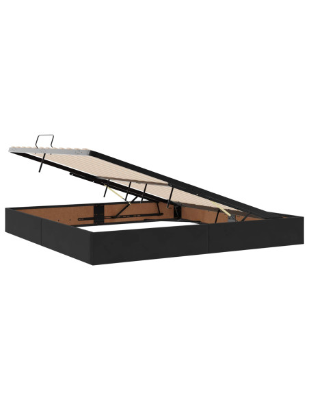 Letto con contenitore LED e materasso Nero 200 x 200 cm Velluto
