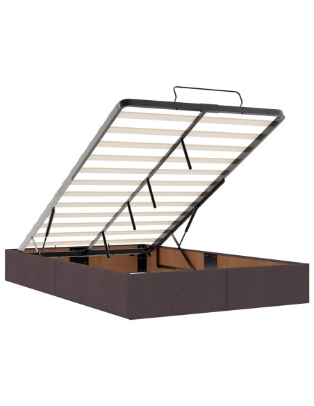 Letto Ottomano con Materasso e LED Marrone Scuro 120 x 190 cm