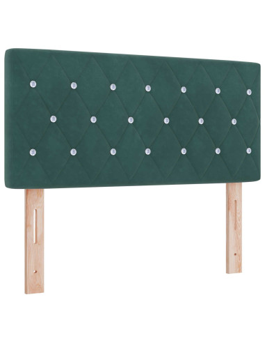 Letto Ottomano con Materasso e LED Verde Scuro 120 x 190 cm
