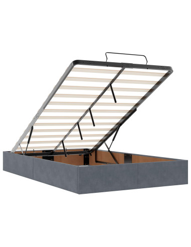 Letto Ottomano con Materasso e LED Grigio Scuro 120 x 190 cm