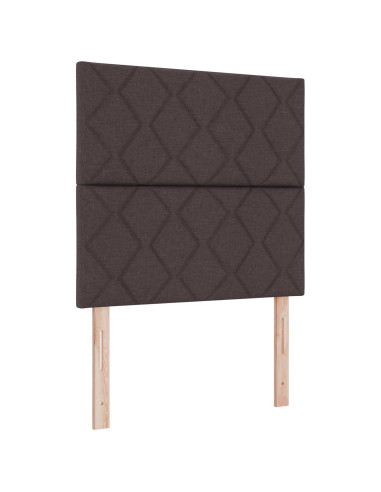 Letto ottomano con materasso Marrone Scuro 100 x 200 cm Tessuto