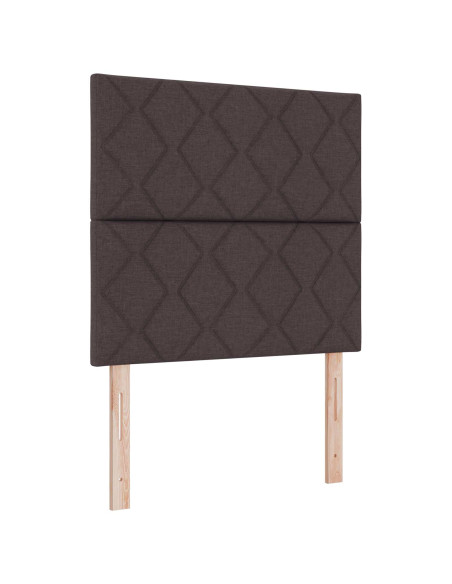 Letto ottomano con materasso Marrone Scuro 120 x 190 cm Tessuto