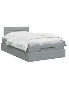 Letto Ottomano con Materasso e LED Grigio Chiaro 120 x 190 cm 2