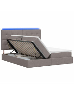 Letto con contenitore LED e materasso Tortora 180 x 200 cm