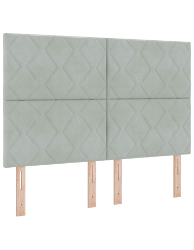 Letto con contenitore LED e materasso Grigio Chiaro