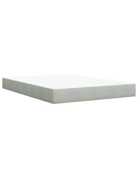 Letto con contenitore LED e materasso Grigio Chiaro