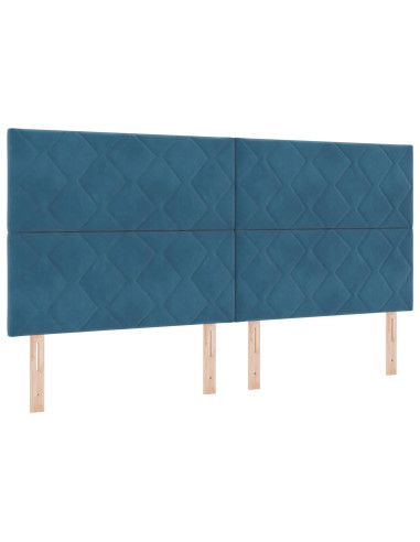 Letto con contenitore LED e materasso Blu Scuro 200 x 200 cm