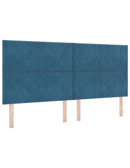 Letto con contenitore LED e materasso Blu Scuro 200 x 200 cm