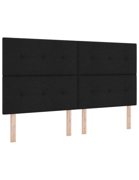Letto con contenitore LED e materasso Nero 180 x 200 cm Tessuto