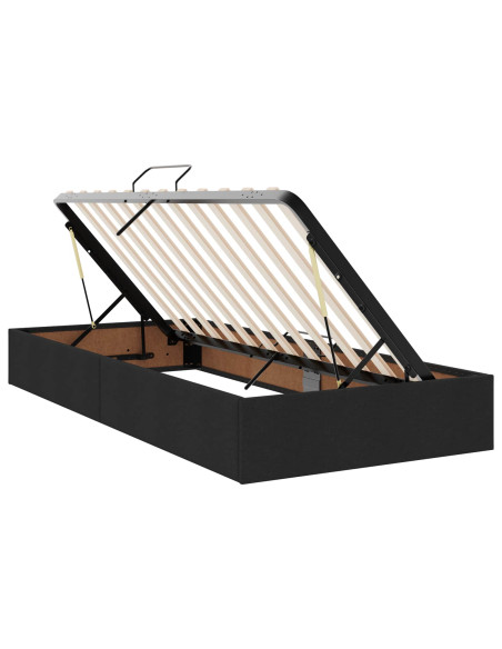 Letto con contenitore LED e materasso Nero 180 x 200 cm Tessuto