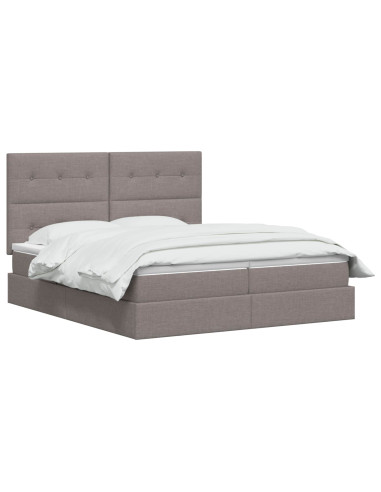 Letto con contenitore LED e materasso Tortora 180 x 200 cm