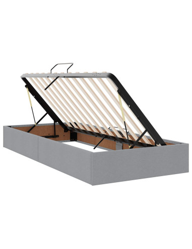 Letto con contenitore LED e materasso Grigio Chiaro