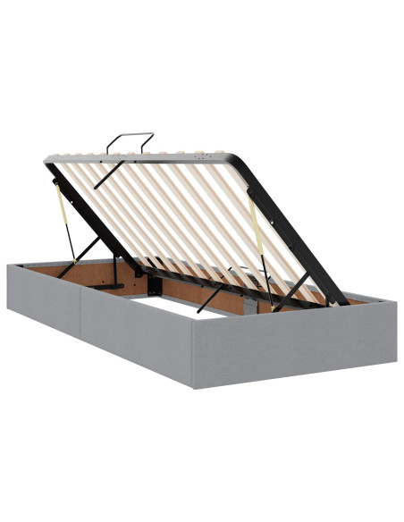 Letto con contenitore LED e materasso Grigio Chiaro