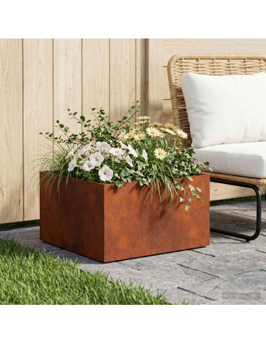 Vaso da giardino Ruggine 60 x 60 x 30 cm Acciaio Corten