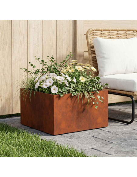 Vaso da giardino Ruggine 60 x 60 x 30 cm Acciaio Corten