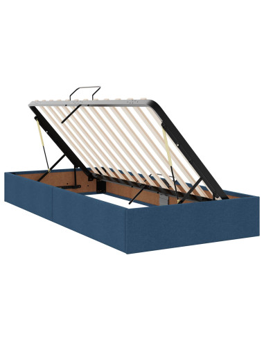 Letto con contenitore LED e materasso Blu 200 x 200 cm Tessuto