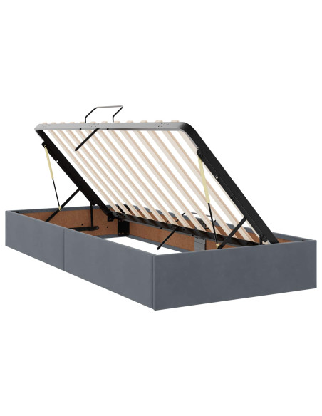 Letto con contenitore LED e materasso Grigio Scuro 180 x 200 cm