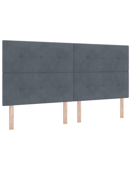 Letto con contenitore LED e materasso Grigio Scuro 200 x 200 cm
