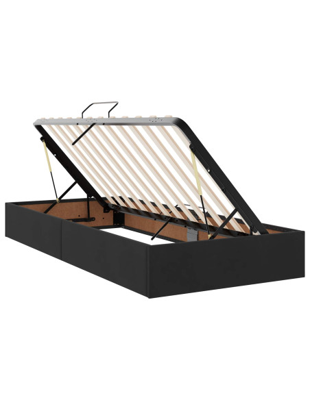Letto con contenitore LED e materasso Nero 200 x 200 cm Velluto