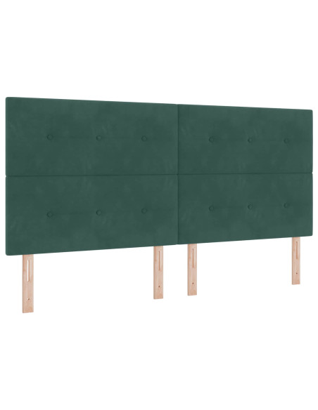 Letto con contenitore LED e materasso Verde Scuro 200 x 200 cm