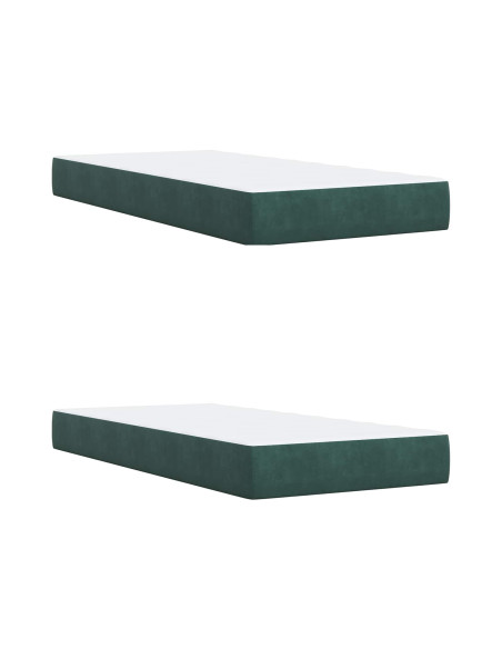 Letto con contenitore LED e materasso Verde Scuro 200 x 200 cm
