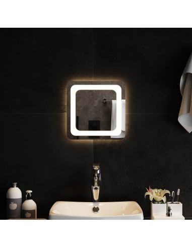 Specchio da bagno LED Trasparente 30 x 30 cm vetro temperato