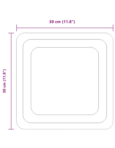 Specchio da bagno LED Trasparente 30 x 30 cm vetro temperato