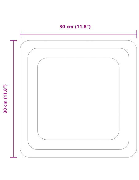 Specchio da bagno LED Trasparente 30 x 30 cm vetro temperato